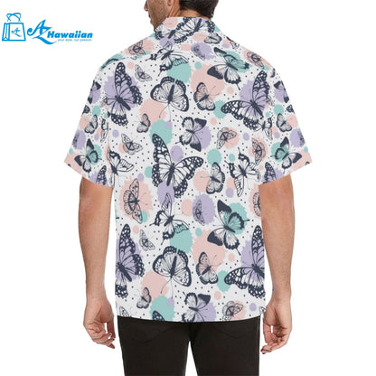 Butterfly Pattern Mens All Over Print Hawaiian Shirt