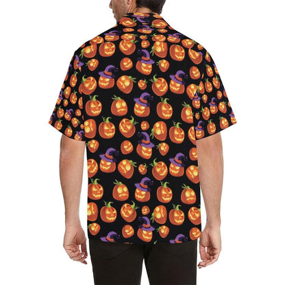 Witch Pumpkin Halloween Print Hawaiian Shirt