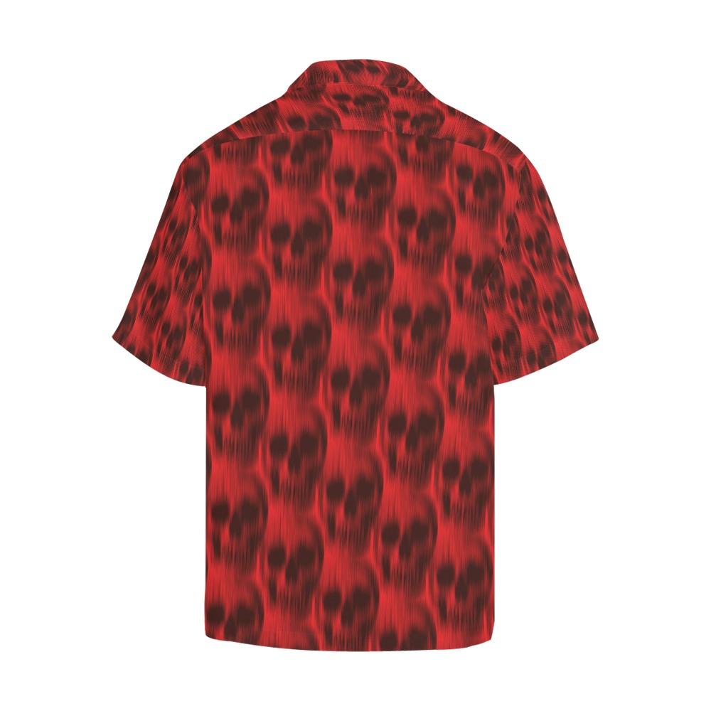 Skull Red Print Design Hawaiian Shirt
