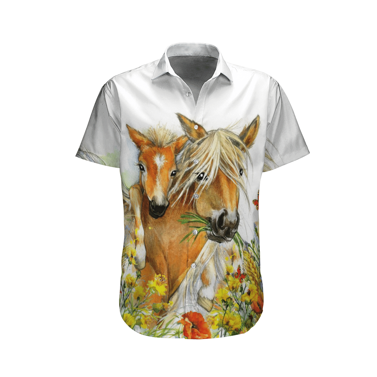 Horse  White Nice Design Unisex Hawaiian Shirt 