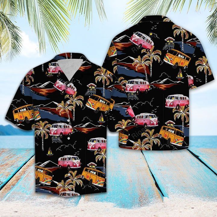 Hippie Car  Black Nice Design Unisex Hawaiian Shirt For Men And Women Dhc17063868