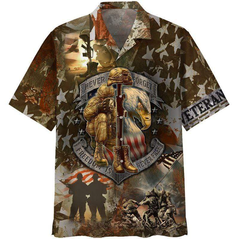 Hawaiian Aloha Shirts U.S Veteran Freedom Is Not Free