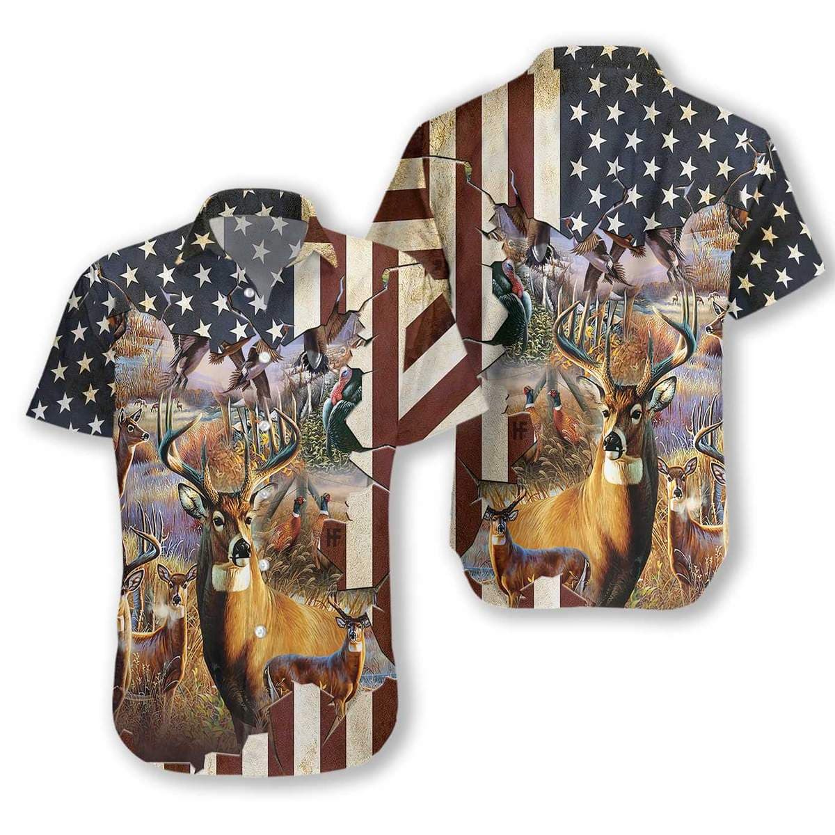 American Deer Hunting Hawaiian Aloha Shirts gift for hunter #V