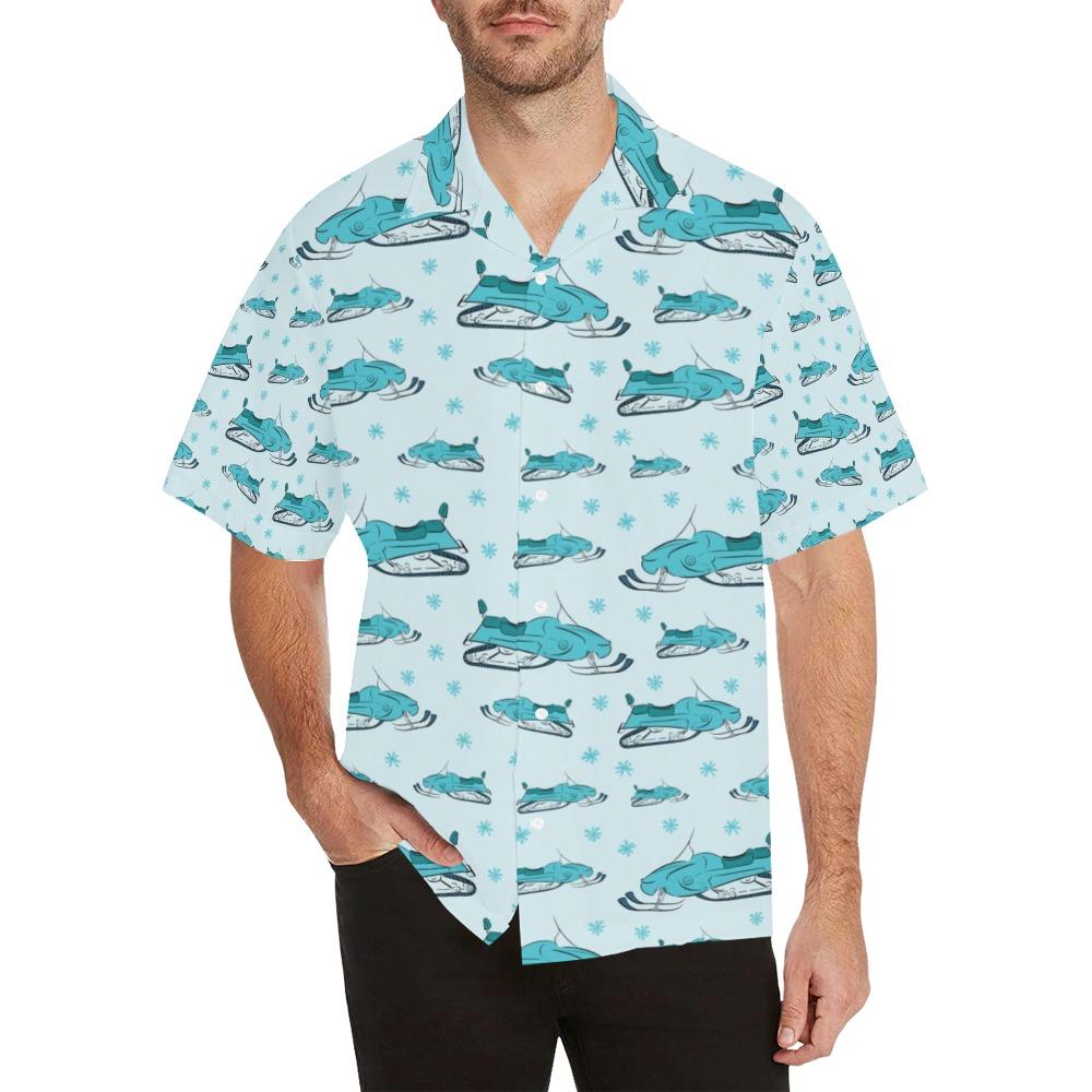 Snowmobile Print Design Hawaiian Shirt