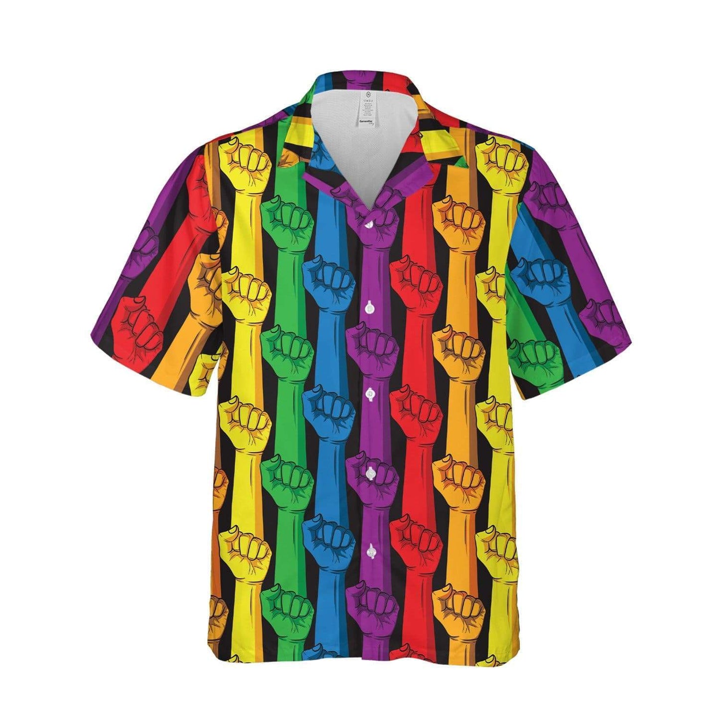 Rainbow Color Lgbt Gay Pride Hand Pattern Unisex Hawaiian Shirts