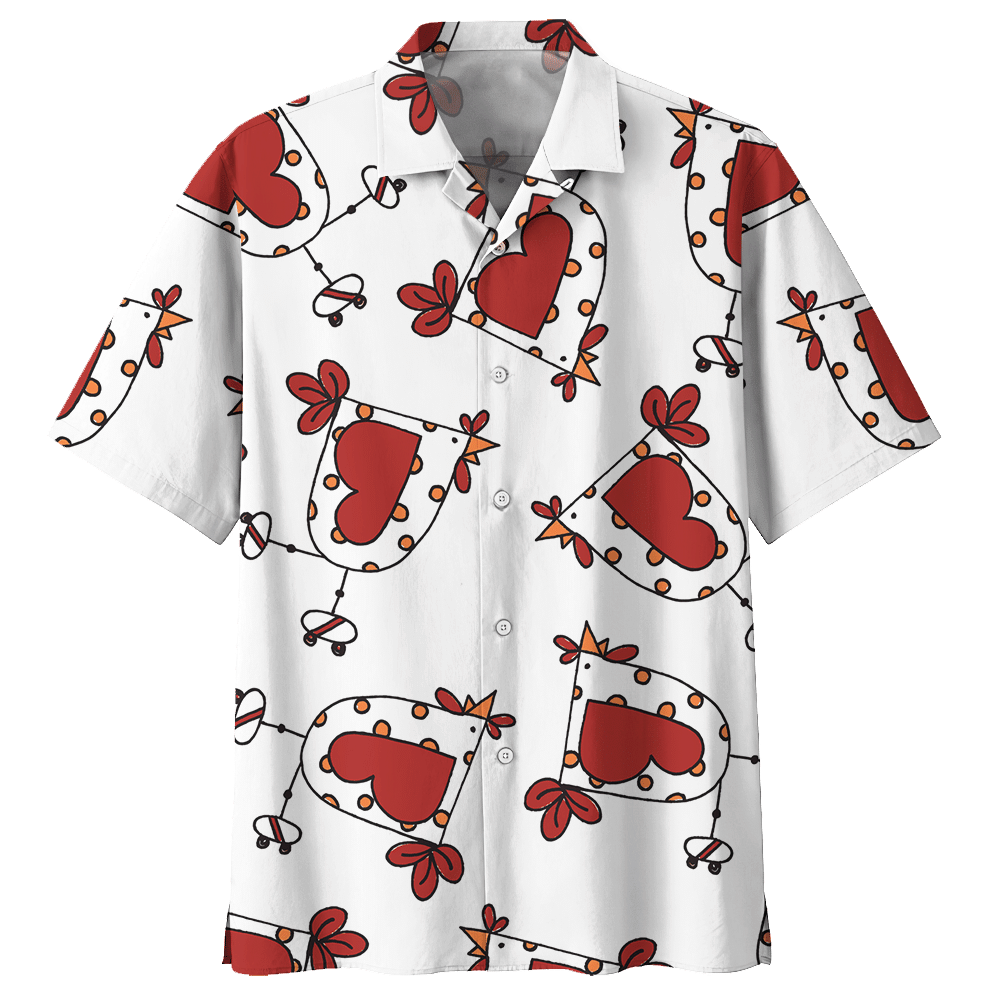 Chicken   White Amazing Design Unisex Hawaiian Shirt  