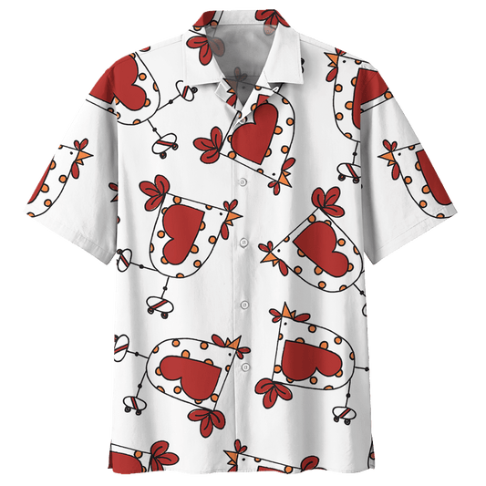 Chicken   White Amazing Design Unisex Hawaiian Shirt  