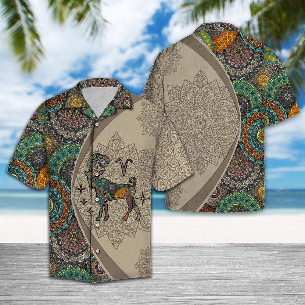 Mandala Aries Zodiac Unisex Hawaiian Shirts