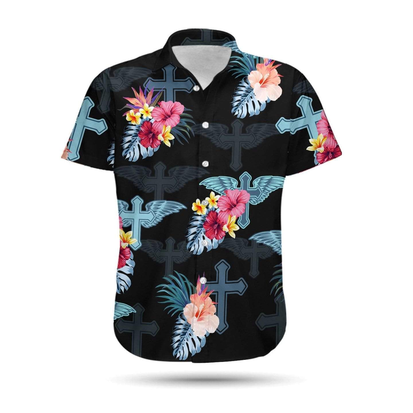 Hawaiian Aloha Shirts Jesus Cross Tropical