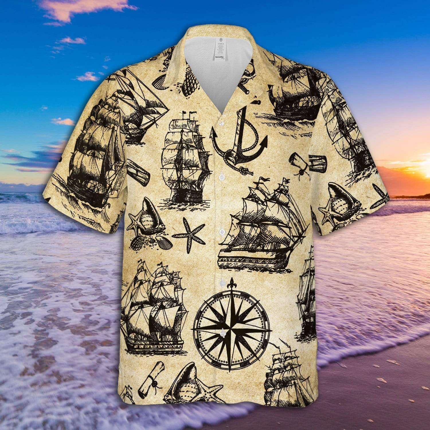 All About Pirate Ships Pattern Aloha Hawaiian Shirts 