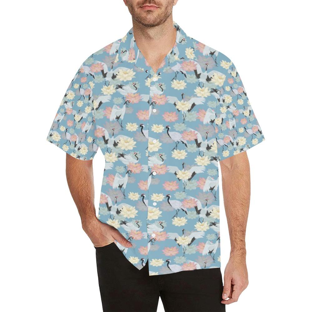 Water Lily Print Design Hawaiian Shirt