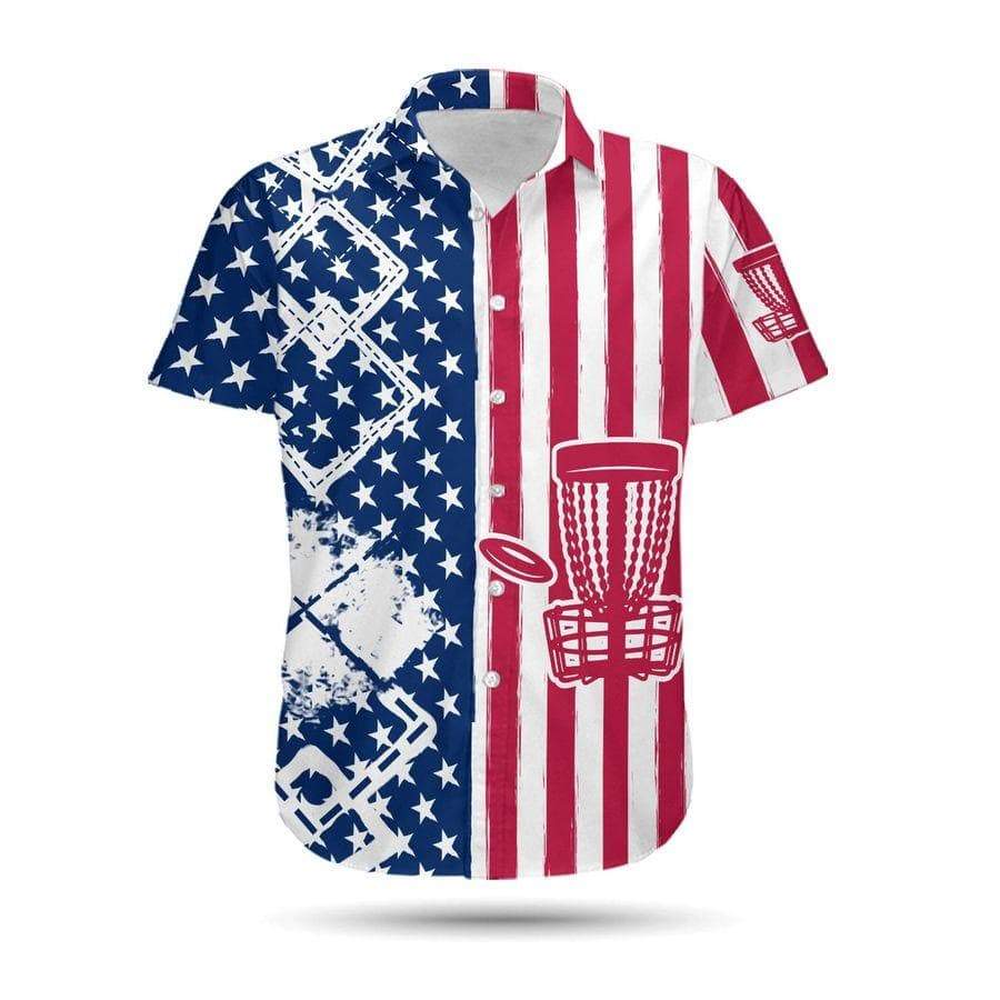 Hawaiian Aloha Shirts Disc Golf American Flag