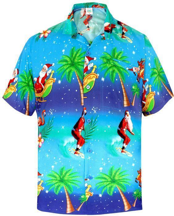 Christmas Santa Coconut Tree Hawaiian Shirt | For Men & Women | Adult | HW1770