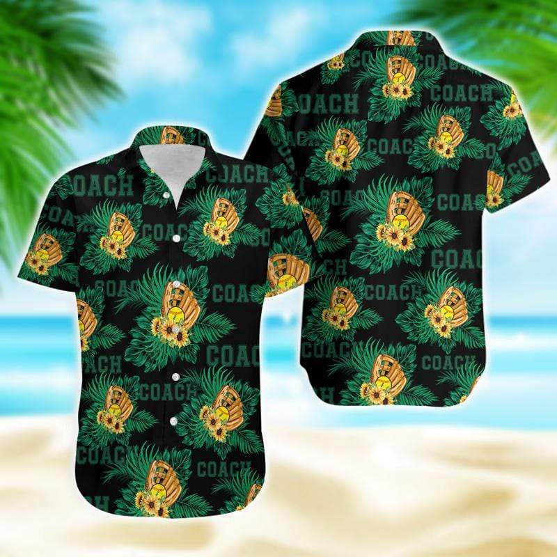 Simple Softball Summer Vibe Tropical Hawaiian Aloha Shirts