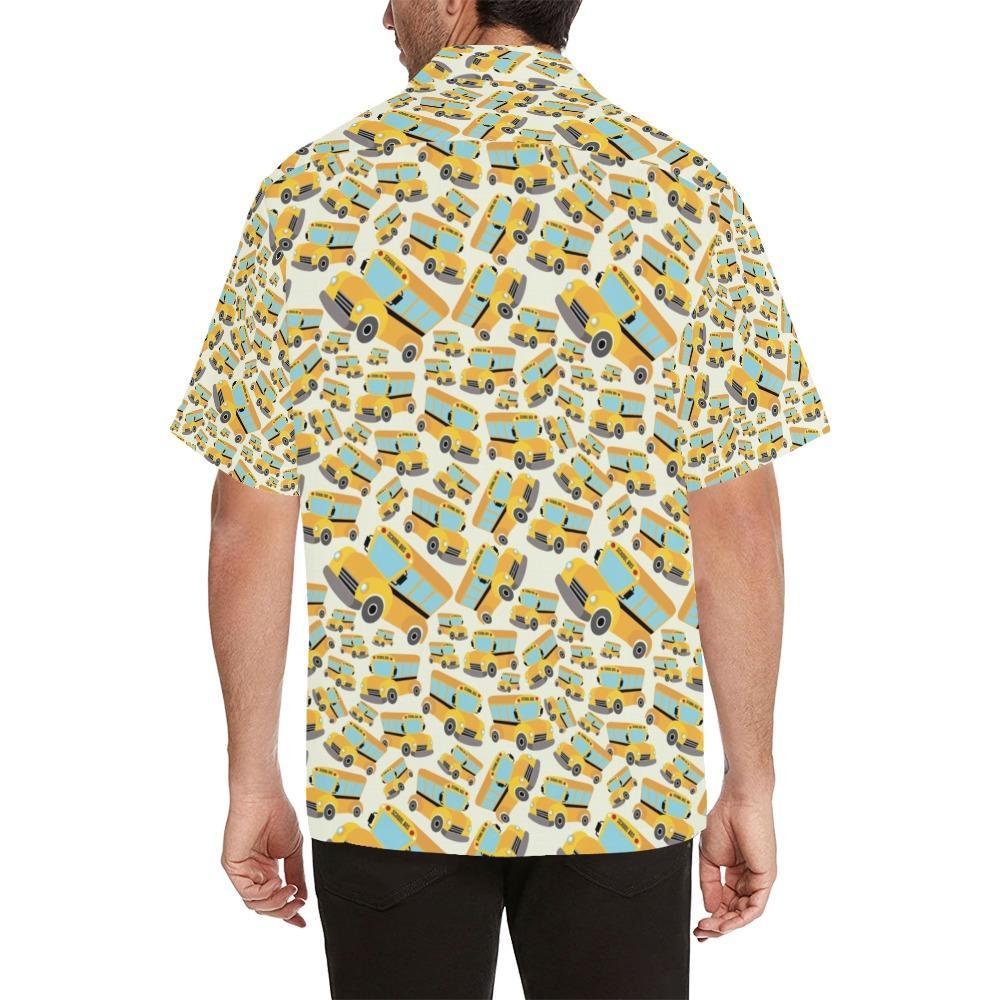 School Bus Print Design Hawaiian Shirt
