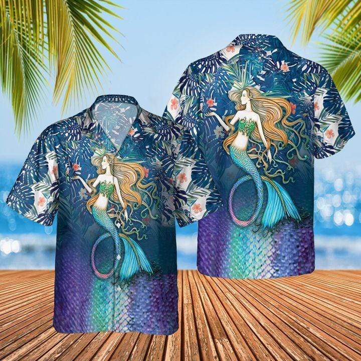 Legend Of Sea Mermaid Aloha Hawaiian Shirts #Dh