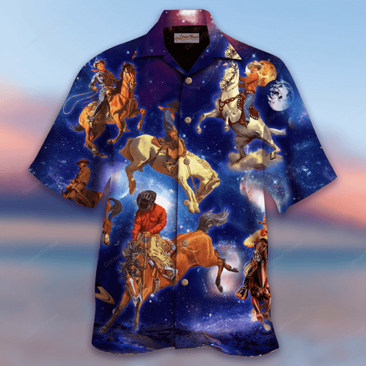 Hawaiian Aloha Shirts Enjoy Riding Horse