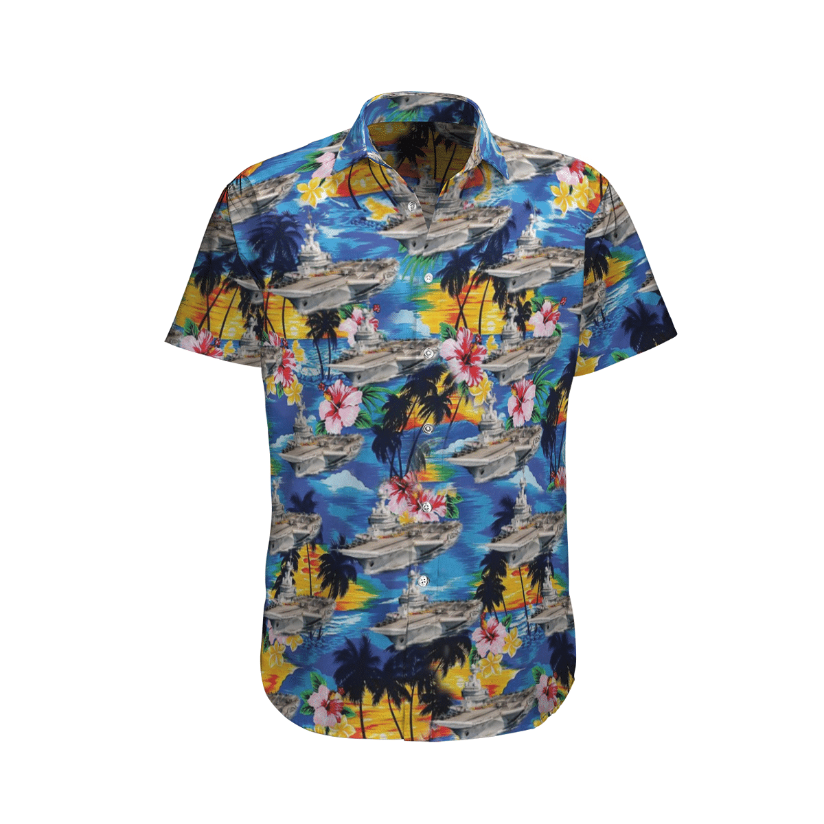 French Aircraft Carrier Charles De Gaulle French Navy  Blue Amazing Design Unisex Hawaiian Shirt For Men And Women Dhc17063414