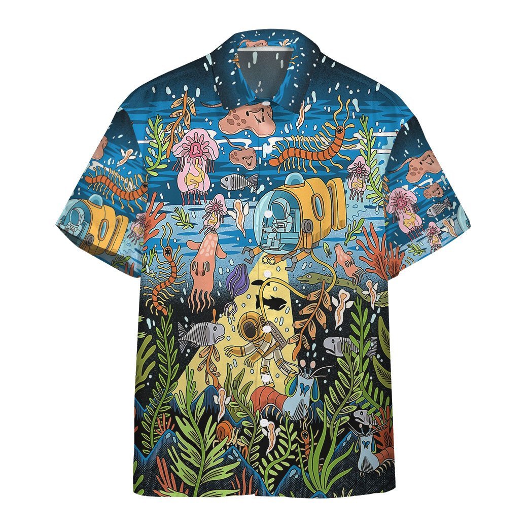 3D Scuba Diving In The Deep Sea Custom Hawaii Shirt