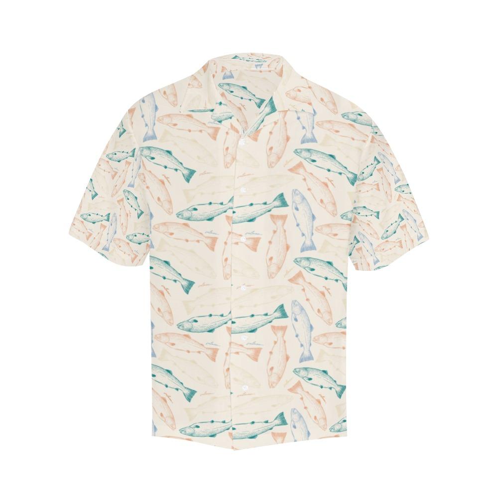 Salmon Fish Print Design Hawaiian Shirt
