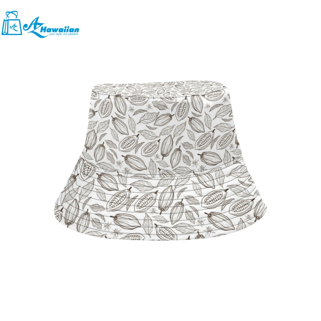 cacao beans leaves pattern Unisex Bucket Hat