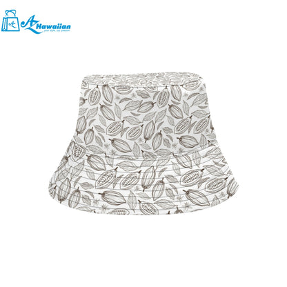 cacao beans leaves pattern Unisex Bucket Hat