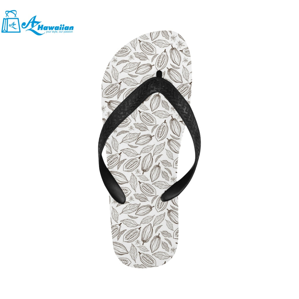 cacao beans leaves pattern Unisex Flip Flops