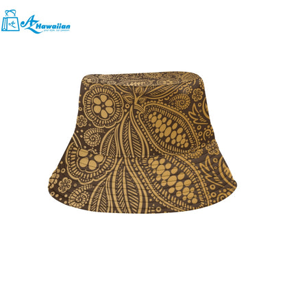 cacao beans tribal polynesian pattern background Unisex Bucket Hat