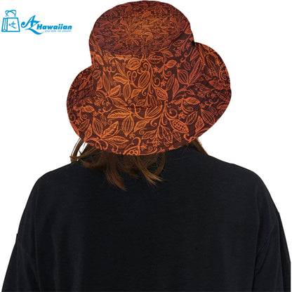 cacao beans tribal polynesian pattern Unisex Bucket Hat