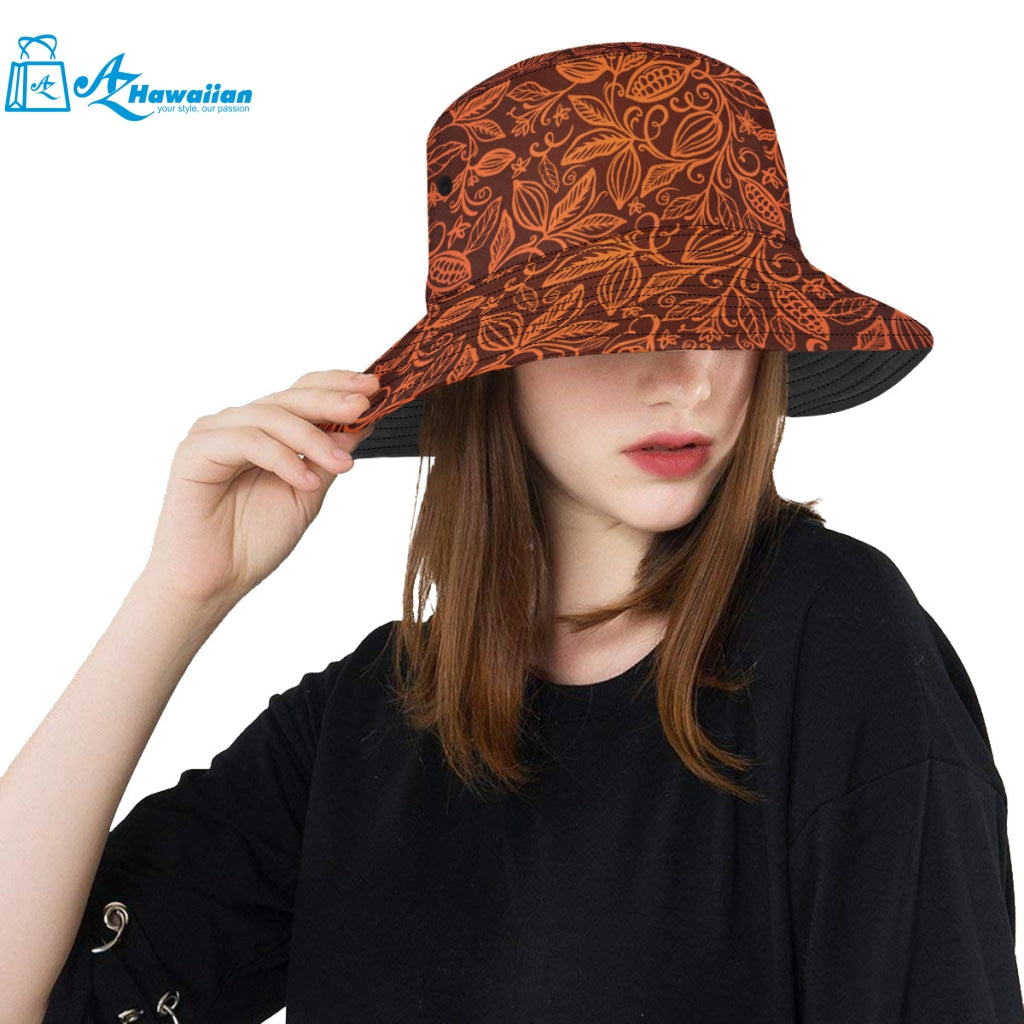 cacao beans tribal polynesian pattern Unisex Bucket Hat