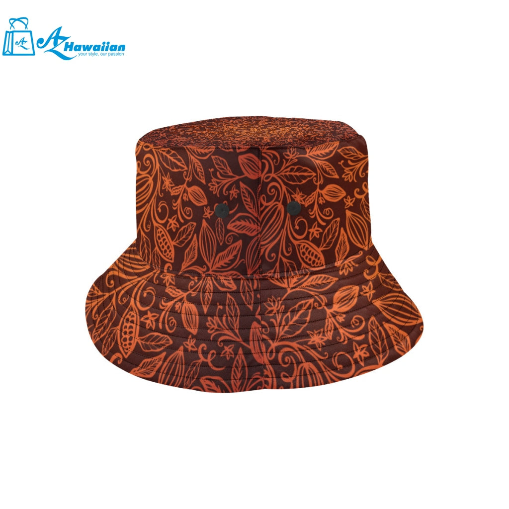 cacao beans tribal polynesian pattern Unisex Bucket Hat