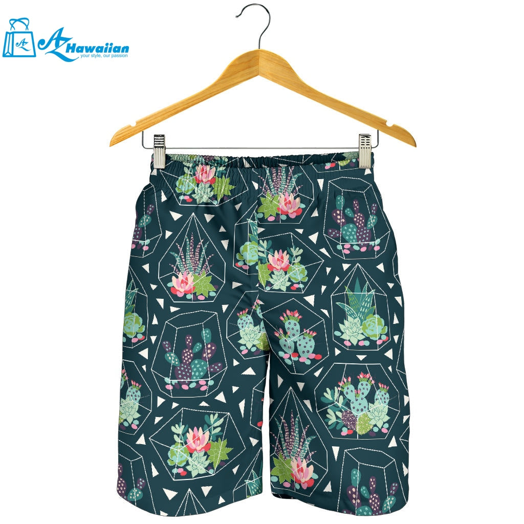 Cactus Glass Terrarium Pattern Men Shorts