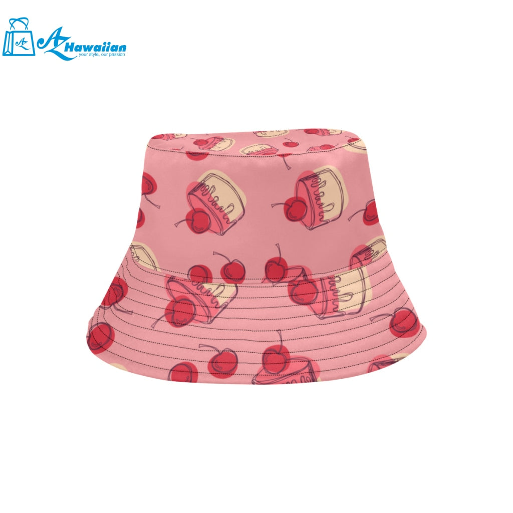 Cake cherry pattern Unisex Bucket Hat