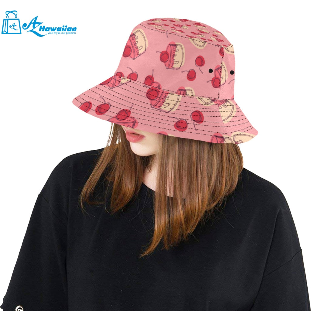 Cake cherry pattern Unisex Bucket Hat