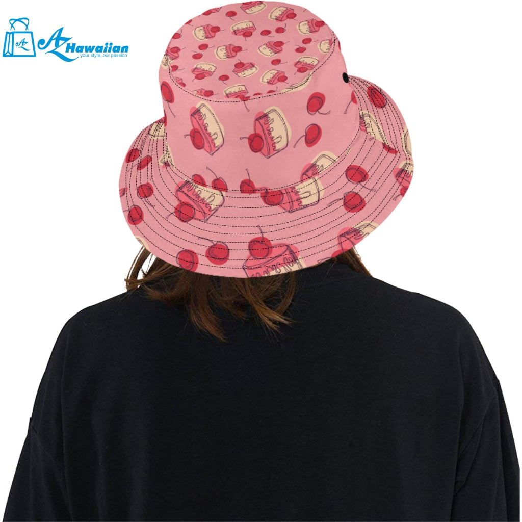 Cake cherry pattern Unisex Bucket Hat