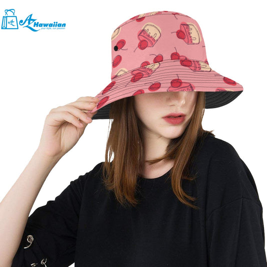 Cake cherry pattern Unisex Bucket Hat