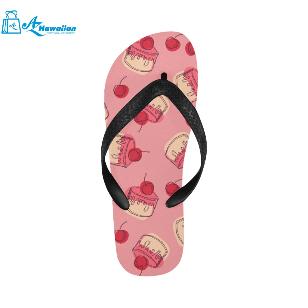 Cake cherry pattern Unisex Flip Flops