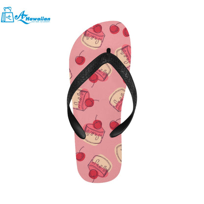 Cake cherry pattern Unisex Flip Flops