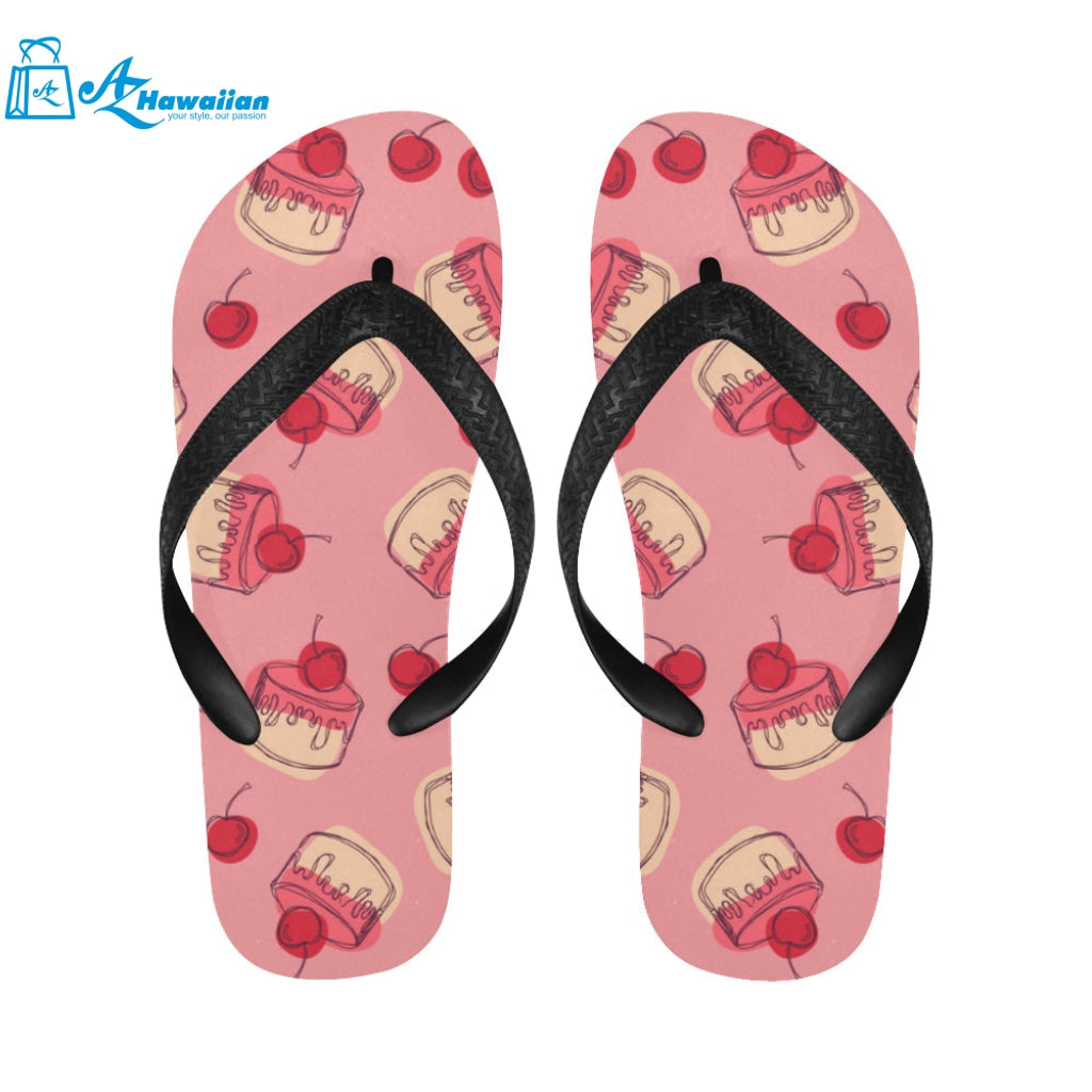 Cake cherry pattern Unisex Flip Flops