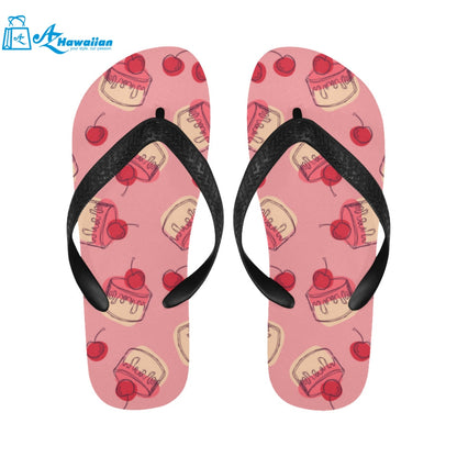 Cake cherry pattern Unisex Flip Flops