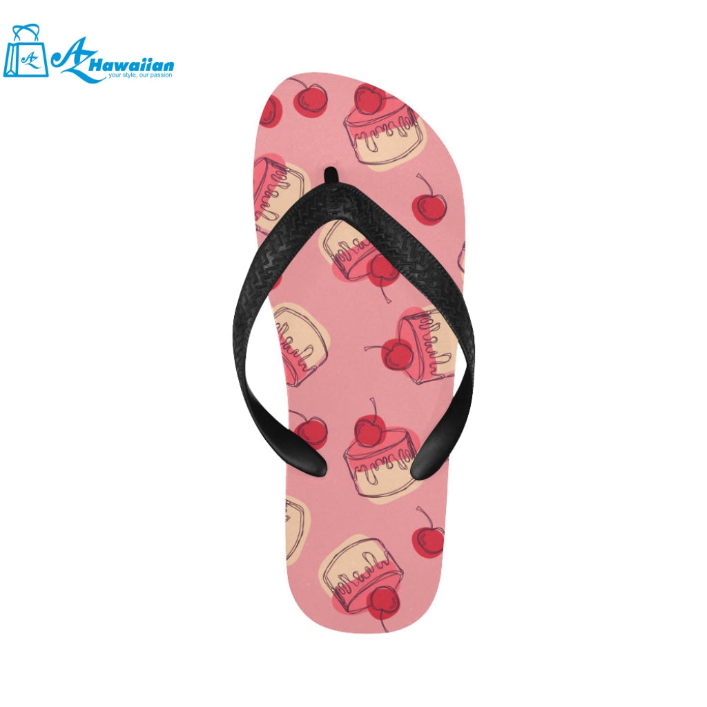 Cake cherry pattern Unisex Flip Flops