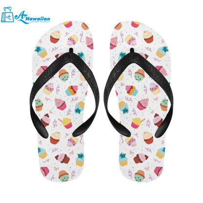 Cake cupcake design pattern Unisex Flip Flops