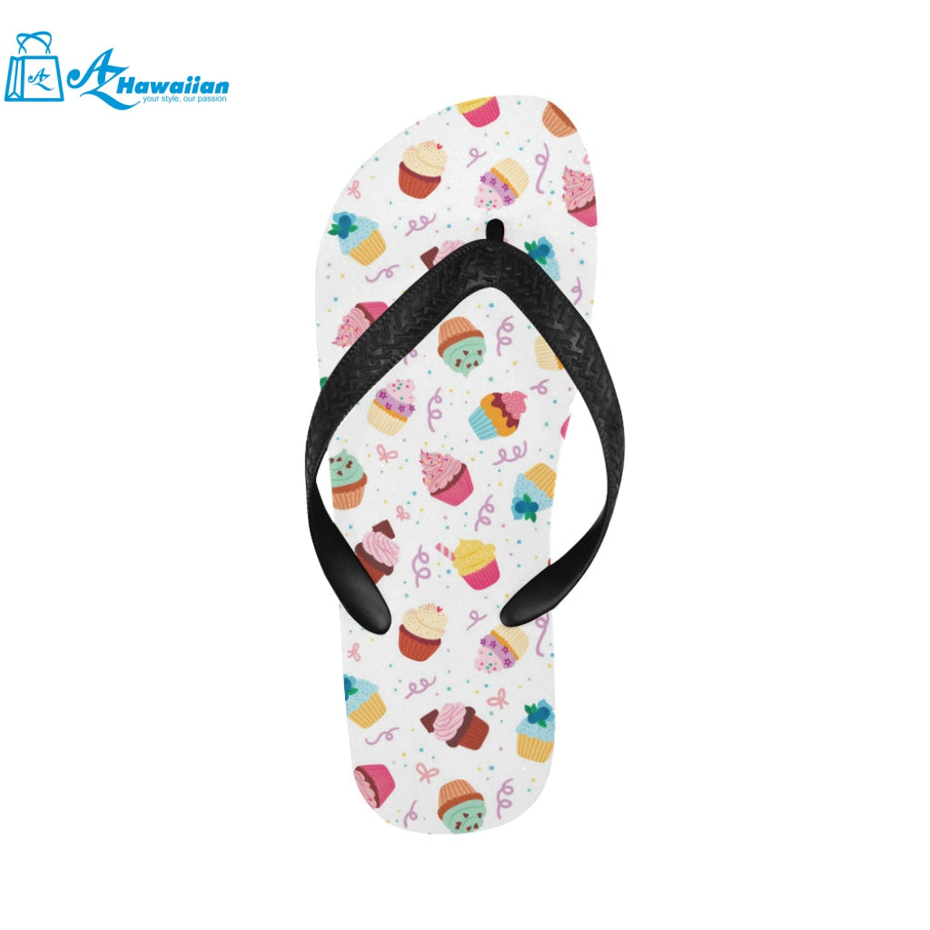 Cake cupcake design pattern Unisex Flip Flops