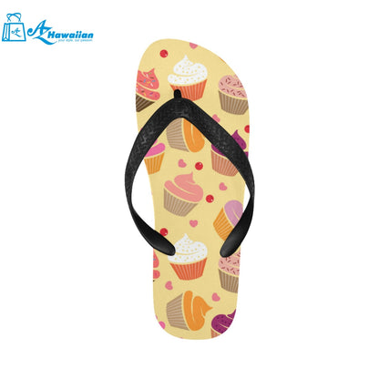 cake cupcake heart cherry pattern Unisex Flip Flops