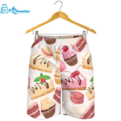 Cake Cupcake Sweets Pattern Men Shorts