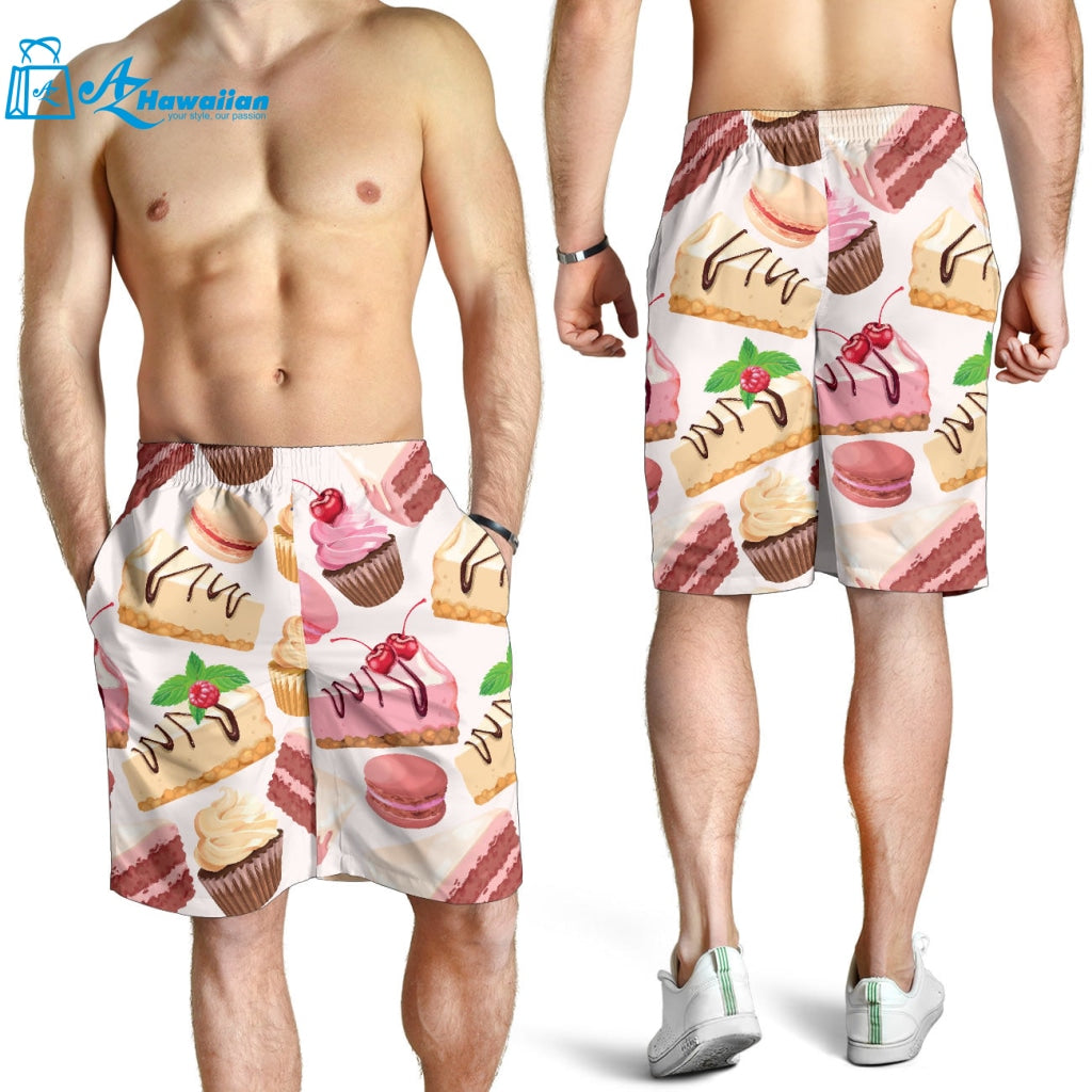 Cake Cupcake Sweets Pattern Men Shorts