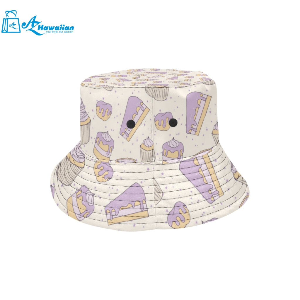 Cakes pies tarts muffins and eclairs purple bluebe Unisex Bucket Hat