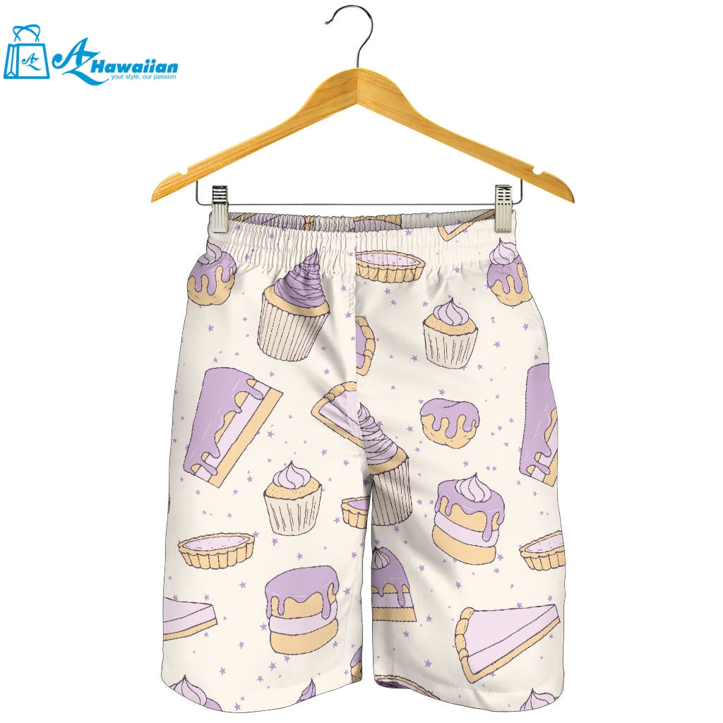 Cakes Pies Tarts Muffins And Eclairs Purple Blueberry Topping Pattern Men Shorts