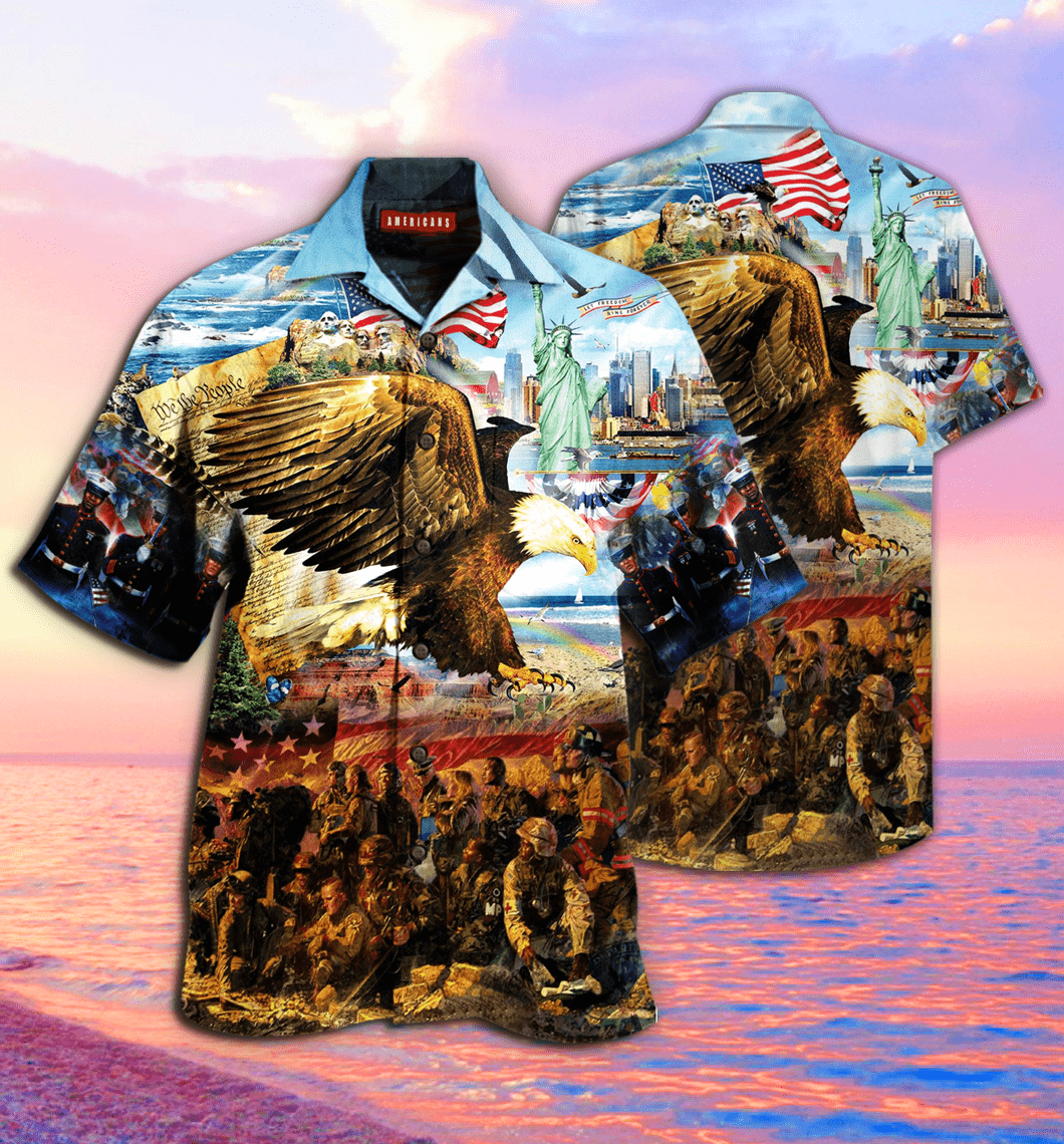 Freedom Isn’t Free Eagle American Independence Day Hawaiian Shirt | For Men & Women | Adult | HW3769