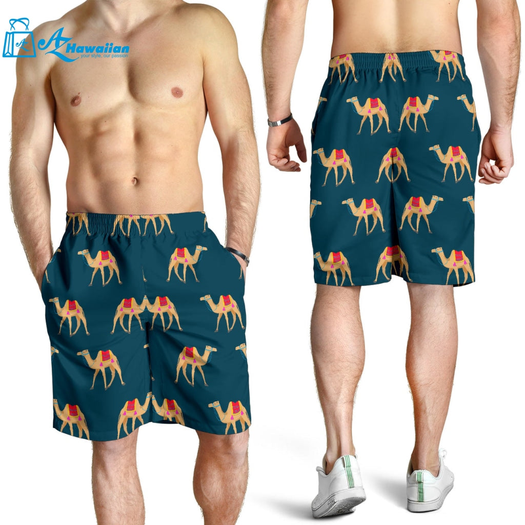 Camel Pattern Blue Blackground Men Shorts